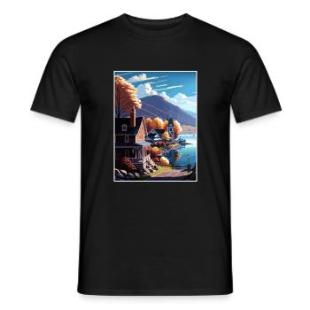 Cold Springs New York State Vintage Rejseplakat - Mænd T-shirt - sort - Foran - AI Model Male 178 light (178cm)
