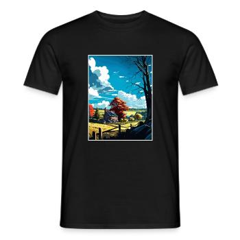 Chester County Pennsylvanie Affiche de voyage vintage - T-shirt homme - noir - Devant - AI Model Male 178 light (178cm)
