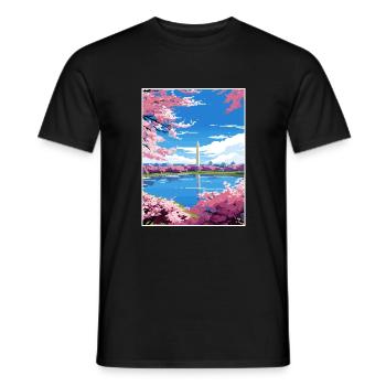 Washington Dc United States Vintage Travel Poster - Men's T-Shirt - black - Front - AI Model Male 178 light (178cm)