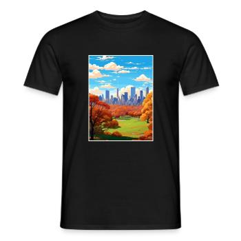 Central Park New York State Vintage-Reiseposter - Männer T-Shirt - Schwarz - Vorne - AI Model Male 178 light (178cm)