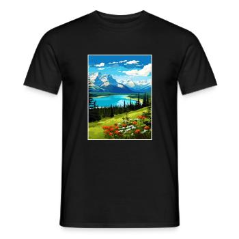 Jasper National Park Kanada Vintage Reiseposter - Männer T-Shirt - Schwarz - Vorne - AI Model Male 178 light (178cm)