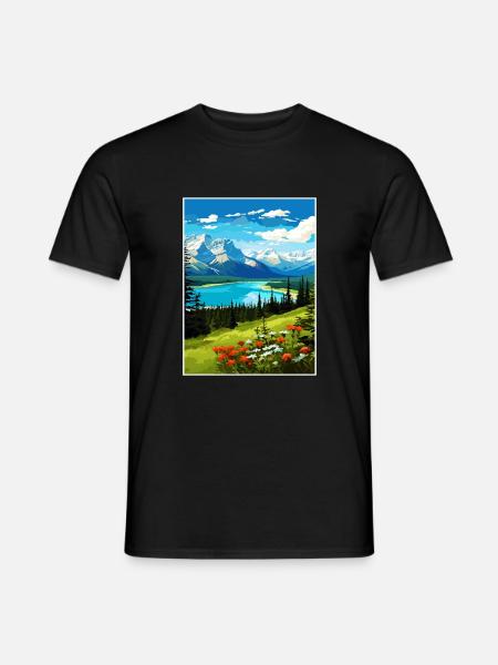 Jasper National Park Kanada Vintage Reiseposter - Männer T-Shirt - Schwarz