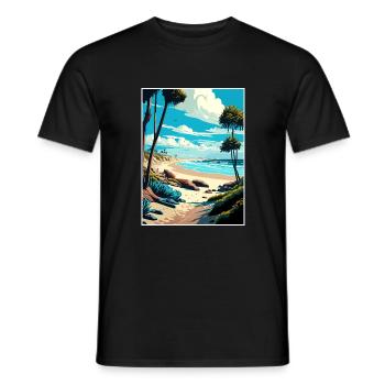 Affiche de voyage Vintage de Salt Creek Beach en Californie - T-shirt homme - noir - Devant - AI Model Male 178 light (178cm)