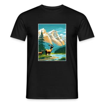 Jasper National Park Kanada Vintage Reiseposter - Männer T-Shirt - Schwarz - Vorne - AI Model Male 178 light (178cm)