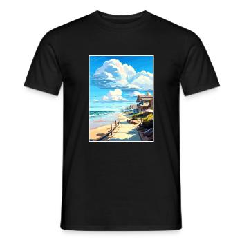 Affiche de voyage Vintage de Salt Creek Beach en Californie - T-shirt homme - noir - Devant - AI Model Male 178 light (178cm)