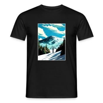 Whiteface Mountain New York State Travel Poster - Men's T-Shirt - black - Front - AI Model Male 178 light (178cm)