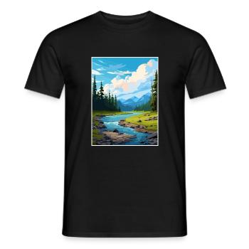Jasper National Park Kanada Vintage Reiseposter - Männer T-Shirt - Schwarz - Vorne - AI Model Male 178 light (178cm)