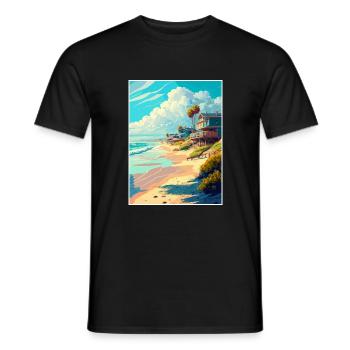 Affiche de voyage Vintage de Salt Creek Beach en Californie - T-shirt homme - noir - Devant - AI Model Male 178 light (178cm)