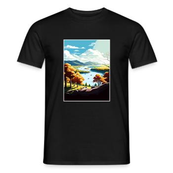 Hudson Valley New York State Vintage Reiseposter - Männer T-Shirt - Schwarz - Vorne - AI Model Male 178 light (178cm)
