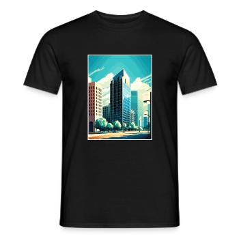 Fresno California Cali Vintage Travel Poster WPA - Men's T-Shirt - black - Front - AI Model Male 178 light (178cm)