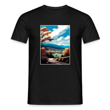 The Catskills New York State Vintage Travel Poster - Men's T-Shirt - black - Front - AI Model Male 178 light (178cm)