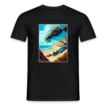 Carpinteria Bluffs Kalifornien Reiseposter - Männer T-Shirt - Schwarz - Vorne - AI Model Male 178 light (178cm)