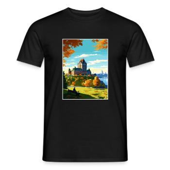 Affiche de voyage Fairmont Le Château Frontenac - T-shirt homme - noir - Devant - AI Model Male 178 light (178cm)