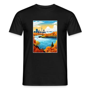 Niagara Falls New York State Vintage-Reiseposter - Männer T-Shirt - Schwarz - Vorne - AI Model Male 178 light (178cm)