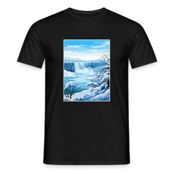 Niagara Falls New York State Vintage-Reiseposter - Männer T-Shirt - Schwarz - Vorne - AI Model Male 178 light (178cm)