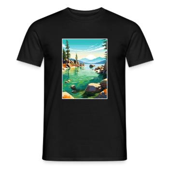 Sand Harbor State Park Nevada Reiseposter - Männer T-Shirt - Schwarz - Vorne - AI Model Male 178 light (178cm)
