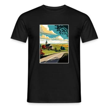 Lancaster County Pennsylvania Reiseposter - Männer T-Shirt - Schwarz - Vorne - AI Model Male 178 light (178cm)