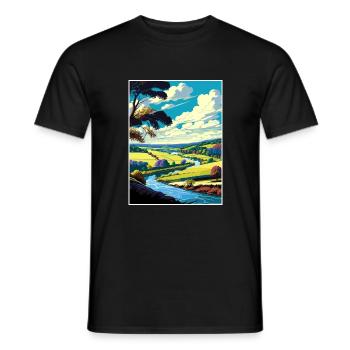 Brandywine Valley Pennsylvanie affiche de voyage - T-shirt homme - noir - Devant - AI Model Male 178 light (178cm)
