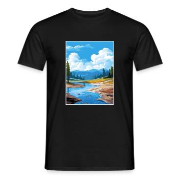 Hot Springs National Park Vintage Travel Poster - Men's T-Shirt - black - Front - AI Model Male 178 light (178cm)