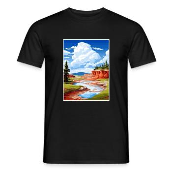 Hot Springs National Park Vintage Travel Poster - Men's T-Shirt - black - Front - AI Model Male 178 light (178cm)