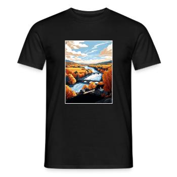 Lehigh Valley Pennsylvanie Vintage affiche de voyage - T-shirt homme - noir - Devant - AI Model Male 178 light (178cm)