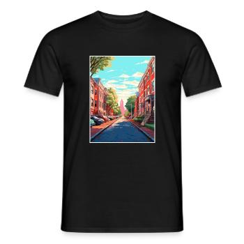 Philadelphie Pennsylvanie Vintage affiche de voyage - T-shirt homme - noir - Devant - AI Model Male 178 light (178cm)