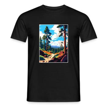 Cleveland National Forest Vintage Reiseposter - Männer T-Shirt - Schwarz - Vorne - AI Model Male 178 light (178cm)