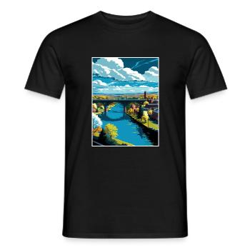Lehigh Valley Pennsylvanie Vintage affiche de voyage - T-shirt homme - noir - Devant - AI Model Male 178 light (178cm)