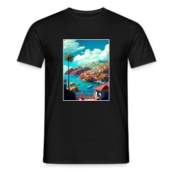 Catalina Island Kalifornien Vintage Reiseposter - Männer T-Shirt - Schwarz - Vorne - AI Model Male 178 light (178cm)