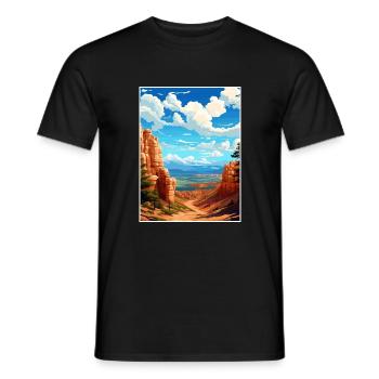 Parc national de Bryce Canyon Vintage voyage affiche - T-shirt homme - noir - Devant - AI Model Male 178 light (178cm)