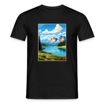 Parc national de Banff Canada Affiche de voyage Vintage - T-shirt homme - noir - Devant - AI Model Male 178 light (178cm)