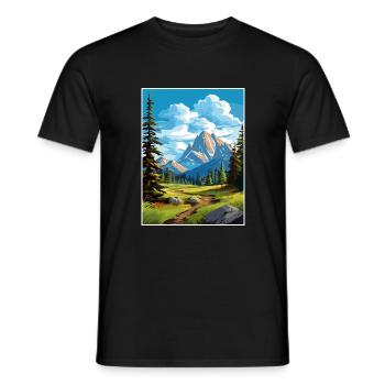 Parc national de Banff Canada Affiche de voyage Vintage - T-shirt homme - noir - Devant - AI Model Male 178 light (178cm)