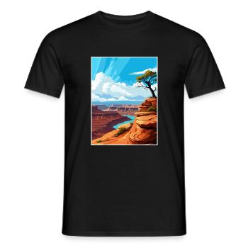 Dead Horse State Park Utah Vintage affiche de voyage - T-shirt homme - noir - Devant - AI Model Male 178 light (178cm)
