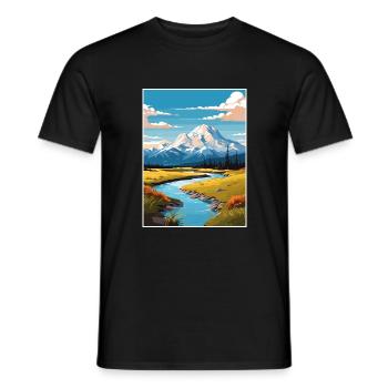 Wrangell Nationalpark Alaska Reiseposter - Männer T-Shirt - Schwarz - Vorne - AI Model Male 178 light (178cm)