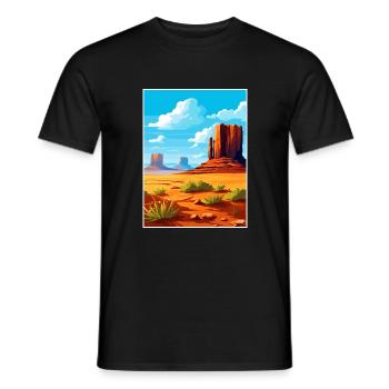 Monument Valley Arizona désert voyage affiche - T-shirt homme - noir - Devant - AI Model Male 178 light (178cm)