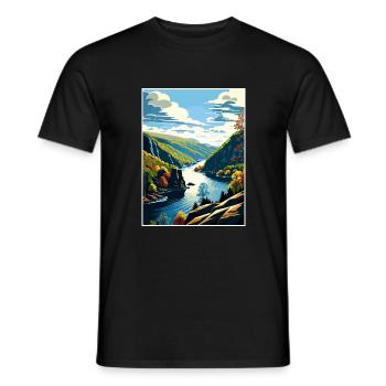 Delaware Water Gap Pennsylvania Reiseposter - Männer T-Shirt - Schwarz - Vorne - AI Model Male 178 light (178cm)