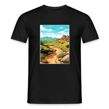 Davis Mountain State Park Texas Reiseposter - Männer T-Shirt - Schwarz - Vorne - AI Model Male 178 light (178cm)