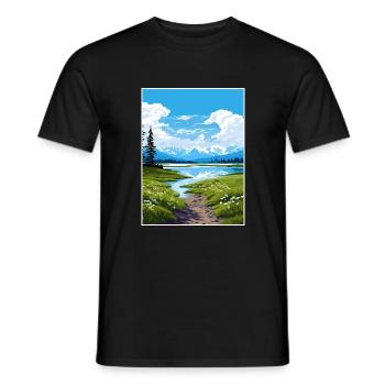 Lake Clark Nationalpark Alaska Reiseposter - Männer T-Shirt - Schwarz - Vorne - AI Model Male 178 light (178cm)
