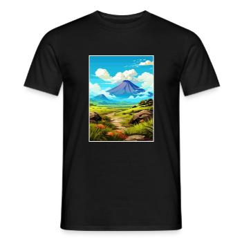 Affiche de voyage du parc national des volcans d’Hawaï - T-shirt homme - noir - Devant - AI Model Male 178 light (178cm)