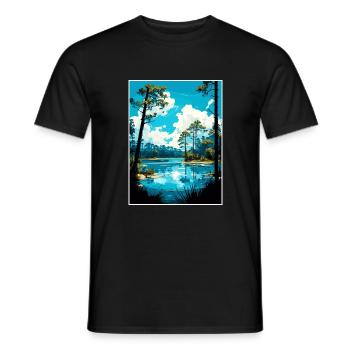 Blue Springs State Park Floride affiche de voyage - T-shirt homme - noir - Devant - AI Model Male 178 light (178cm)