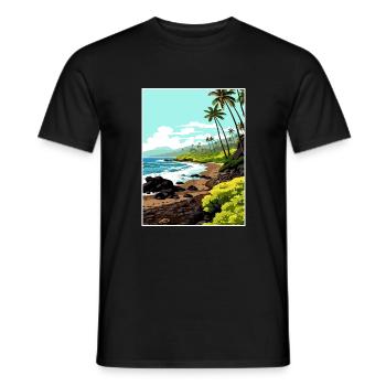 Waianapanapa Hawaï Vintage voyage affiche Souvenir - T-shirt homme - noir - Devant - AI Model Male 178 light (178cm)
