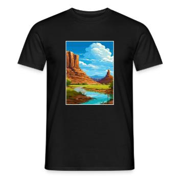 San Juan River Utah Vintage voyage affiche Souvenir - T-shirt homme - noir - Devant - AI Model Male 178 light (178cm)
