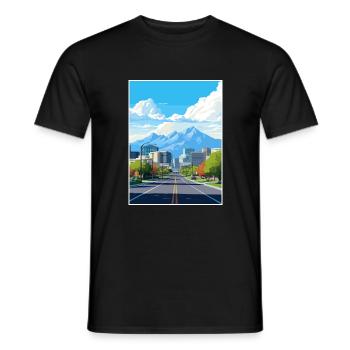 Salt Lake Utah Vintage voyage affiche WPA Souvenir - T-shirt homme - noir - Devant - AI Model Male 178 light (178cm)