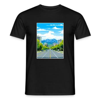 Salt Lake Utah Vintage voyage affiche WPA Souvenir - T-shirt homme - noir - Devant - AI Model Male 178 light (178cm)