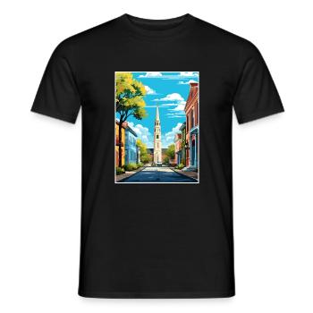 Charleston Carolina Vintage Reiseposter Souvenir - Männer T-Shirt - Schwarz - Vorne - AI Model Male 178 light (178cm)