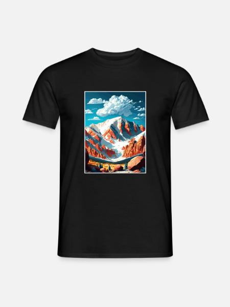 Pike Peaks Colorado Vintage voyage affiche Souvenir - T-shirt homme - noir
