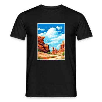 Escalante grand Utah Vintage voyage affiche WPA Art - T-shirt homme - noir - Devant - AI Model Male 178 light (178cm)