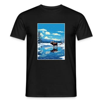 Alaska Vereinigte Staaten Vintage Reiseposter WPA Kunst - Männer T-Shirt - Schwarz - Vorne - AI Model Male 178 light (178cm)
