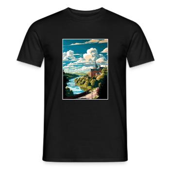 Altoona Pennsylvanie Vintage voyage affiche WPA Art - T-shirt homme - noir - Devant - AI Model Male 178 light (178cm)