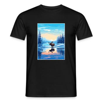 Alaska Vereinigte Staaten Vintage Reiseposter WPA Kunst - Männer T-Shirt - Schwarz - Vorne - AI Model Male 178 light (178cm)